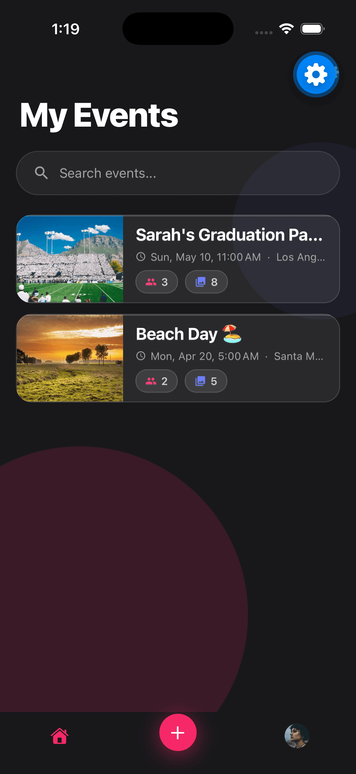 DIDUC's events feed